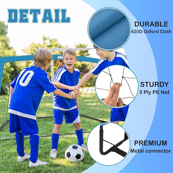 6x4FT / 9x5FT Kids Soccer Goal for Backyard