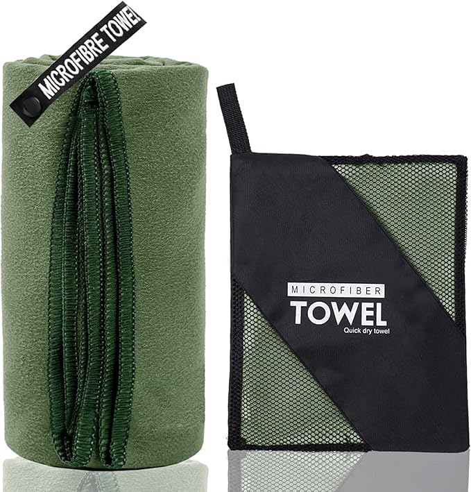 Microfiber Travel Towel (XXL:40"×72" -ArmyGreen)