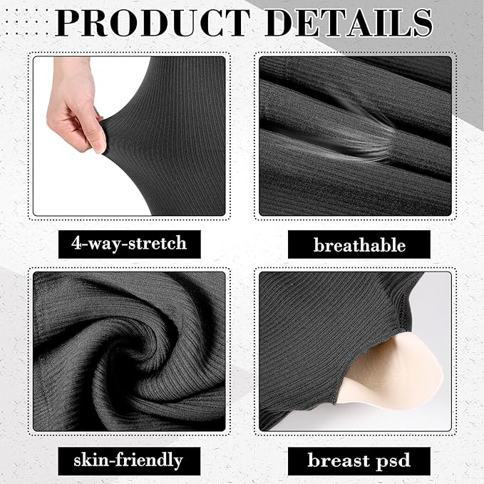 4 Pcs Women's Workout Sets Pilates Exercise Outfit Ribbed Scoop Neck Sports Bra Shorts Leggings Gym Clothes Set