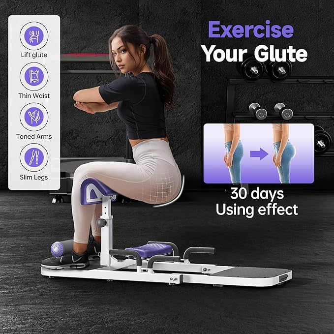 Hip Thrust & Squat Machine for Home – Multi-Function Glute Builder, Leg & Core Strengthening Equipment – Adjustable Sissy Squat, Hip Thrusts, Squat Assist Machine for Home Gym