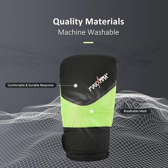 MaxxMMA Neoprene Washable Heavy Bag Gloves - Boxing Punching Training