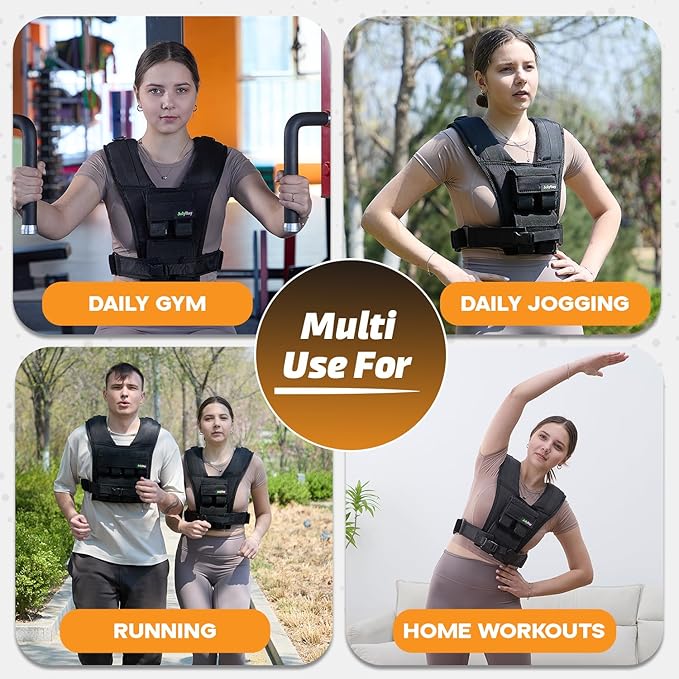 Adjustable Weighted Vest for Men ā 20 LBS | 35 LBS Compact Fitness Vest with Durable Oxford Cloth, Ideal for Running, Cardio, CrossFit, Gym, Core Balance, Posture Support, and Strength Training