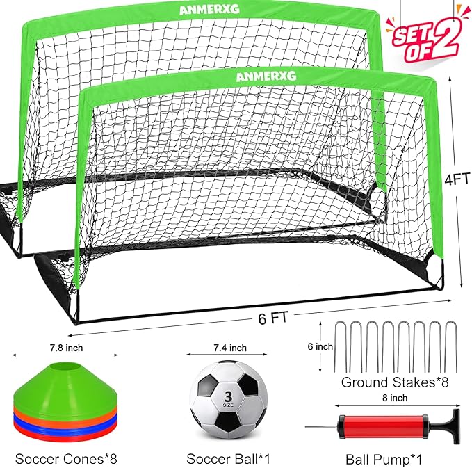 6x4FT / 9x5FT Kids Soccer Goal for Backyard
