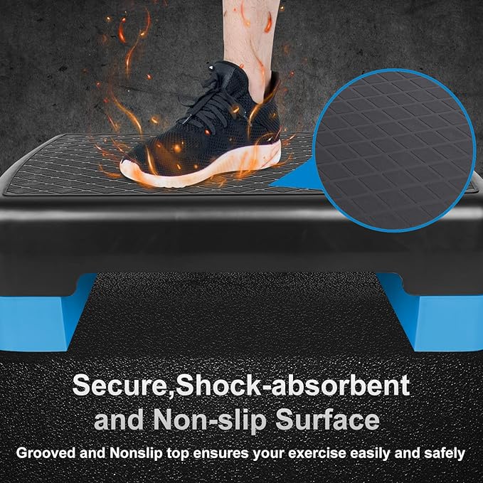 Height-Adjustable 4"-6" Step Aerobics Platform Fitness Equipment Stepper 2 Riser