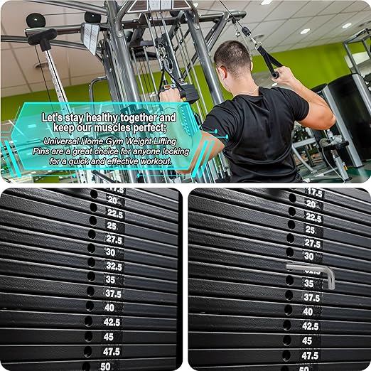 2pcs L-Type Weight Stack Pin, 3/8in Diameter 4.4in Locking Space Weight Stack Selector Pin Universal Fitness Weight Accessories Replacement Parts for Lifting Weight Drop Set Machine Home Gym (Silver)