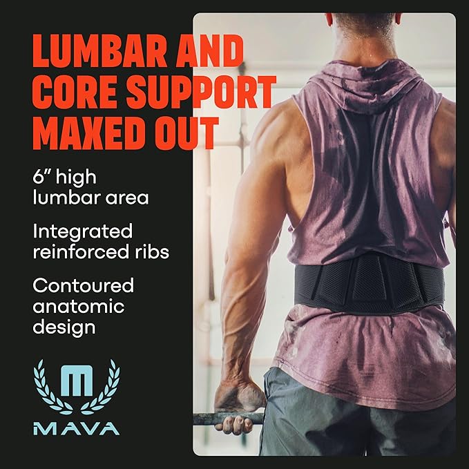 Mava Sports Weightlifting Belt for Men and Women, Weight Belt with Chain for Pullup, Gym Lifting Belt for Powerlifting, Squat, Bodybuilding, Heavy Duty Steel, Workout Belt with Comfortable Support
