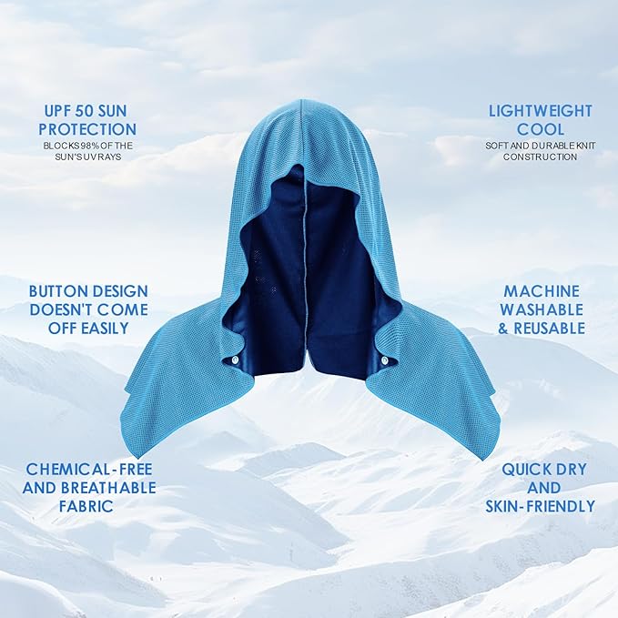 3 Pack Cooling Hoodie Towels for Neck and Face 50 Sun