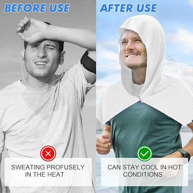 3 Pack Cooling Hoodie Towels for Neck and Face 50 Sun