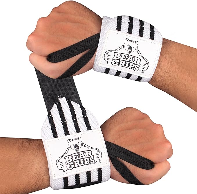 Bear Grips Wrist Wraps for Weightlifting | Weight Lifting Wrist Straps for Weightlifting | Extra Strength Gym Wrist Wraps | Two Wrist Wrap Per Pack | 12ā & 18ā | Lifting Wrist Wraps for Men & Women