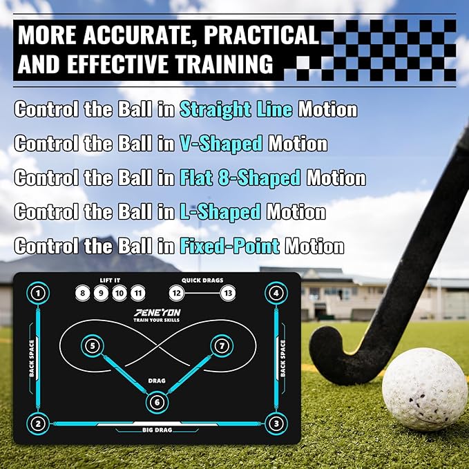 (59 * 35.4IN) Hockey Training Mat | Indoor/Outdoor Field Hockey Equipment for All Ages,Anti-Slip and Quiet Surface,The Best Gift for Hockey Training Enthusiasts