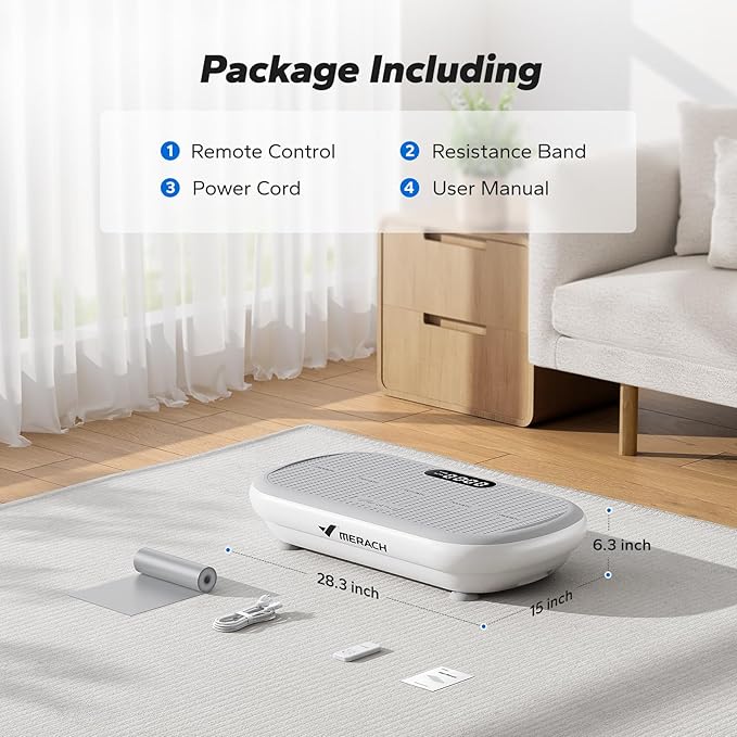 MERACH Vibration Plate Exercise Machine, Vibration Plate 440 Lbs Capacity, Bluetooth and Silicone Pedal, Stimulate Deep Fat, Vibration Plate for Lymphatic Drainage, Vibrating for Weight Loss
