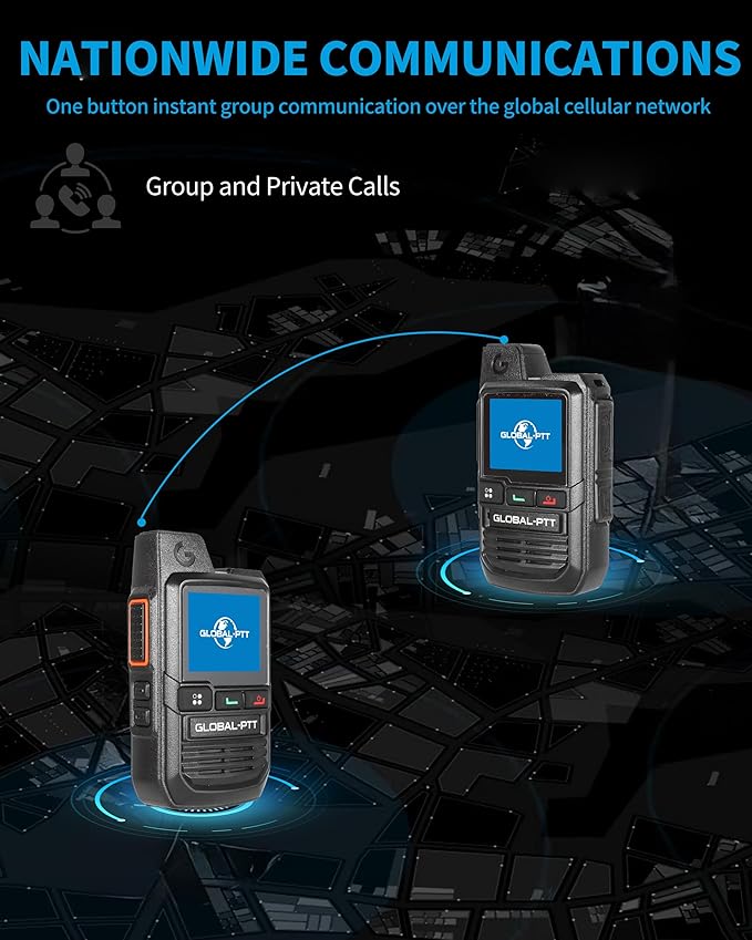 2-Pack Global Walkie Talkies with Sim Cards - (G0)