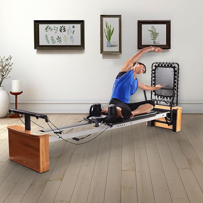 AeroPilates Pilates Reformer Workout Machine for Home Gym - Up to 300 lbs Weight Capacity