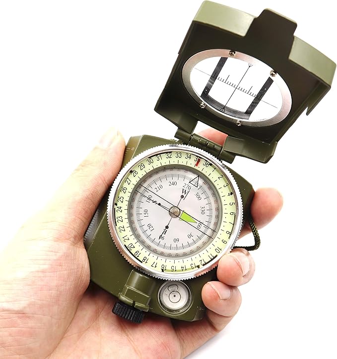 Military Compass Metal Sighting Lensatic Compass