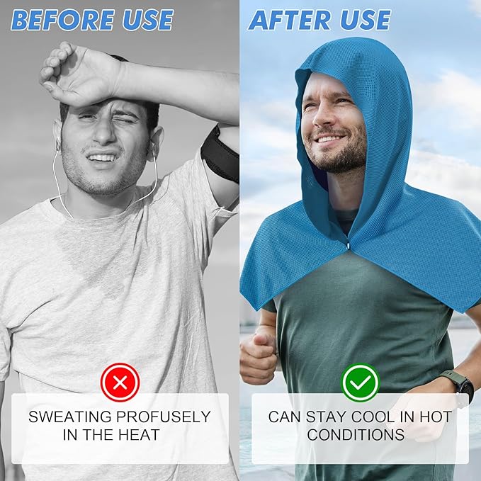 3 Pack Cooling Hoodie Towels for Neck and Face 50 Sun