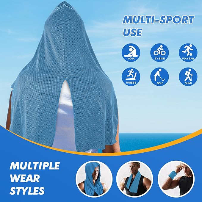 3 Pack Cooling Hoodie Towels for Neck and Face 50 Sun