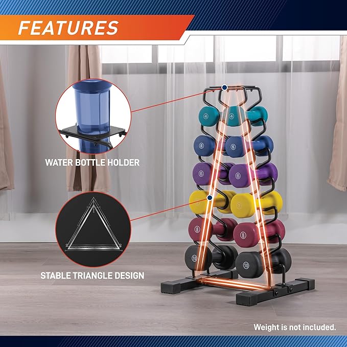 Marcy Strength Training Dumbbell Rack, Wire Frame Minimalist Dumbbell Storage