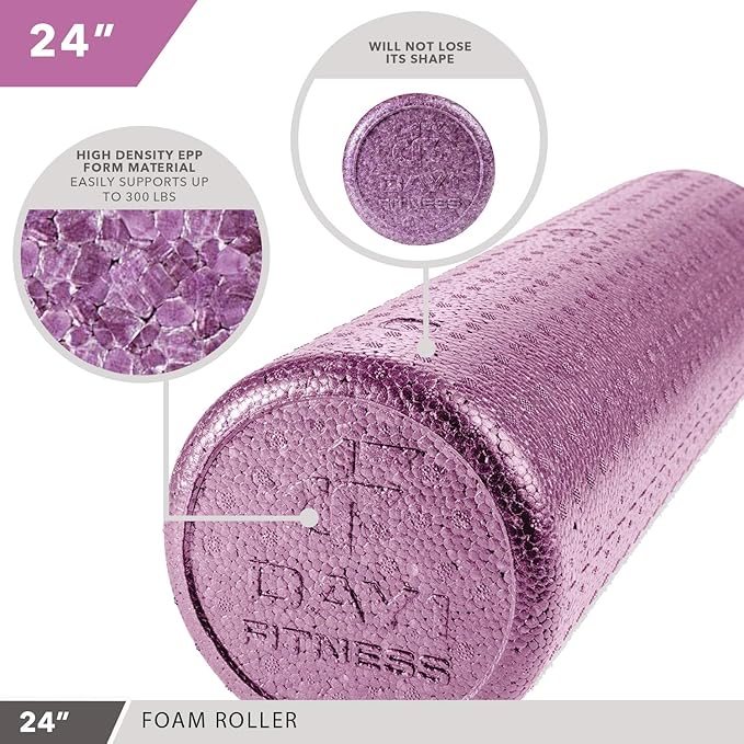 High-Density Round Foam Rollers - 4 Size and 8 Color