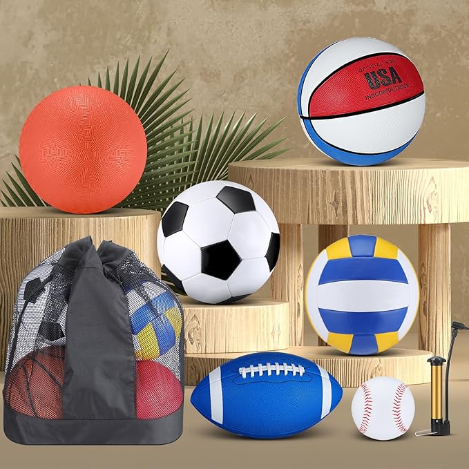 Libima 6 Pcs Multi Sport Ball Set Official