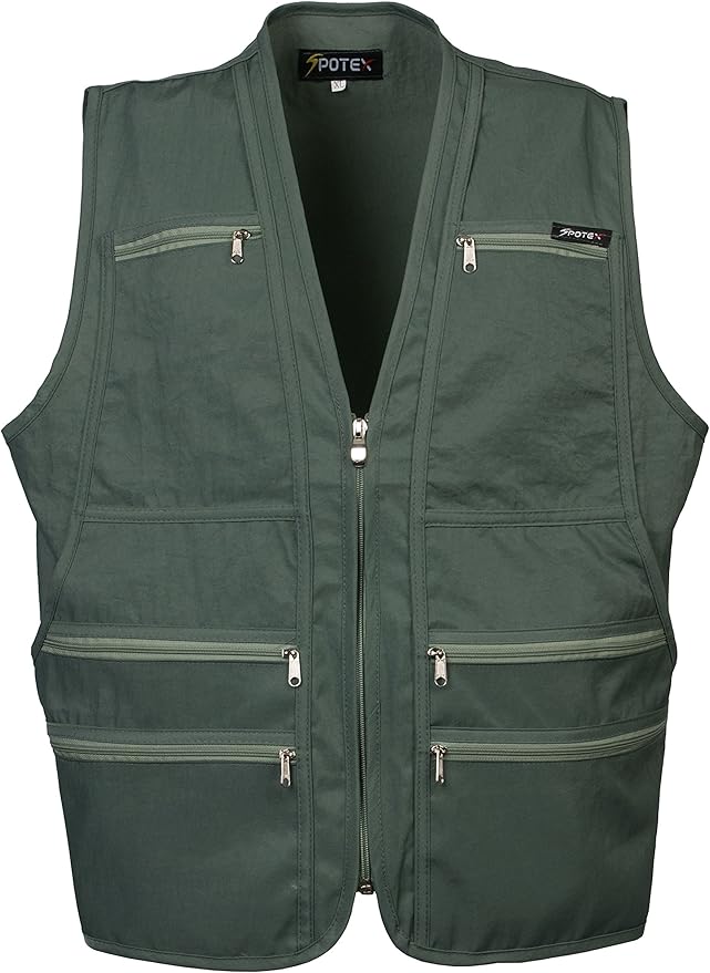 Men's 9 Pockets Work Utility Vest Military Photo Safari Travel Vest Workwear Jacket