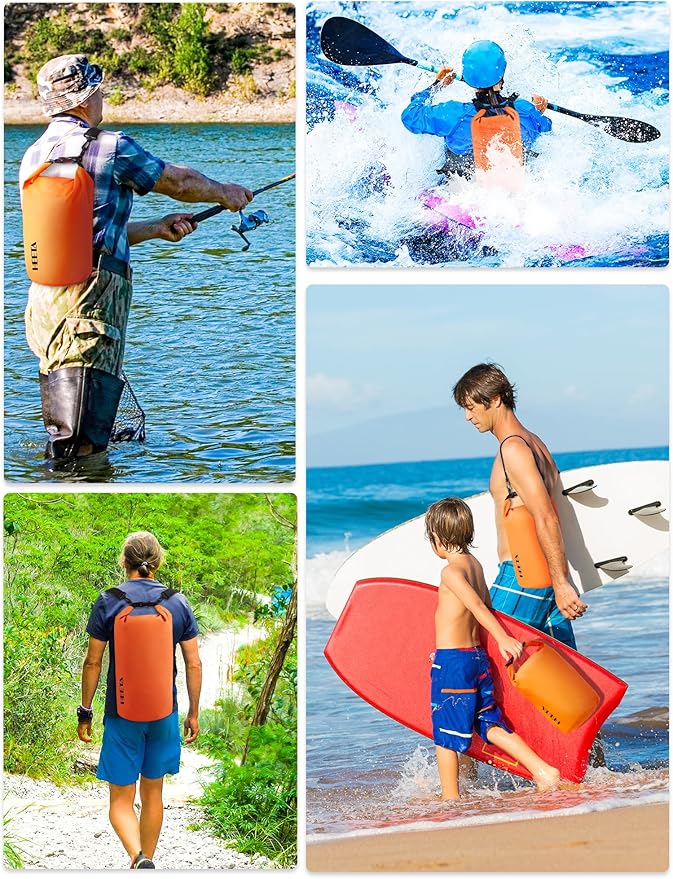 HEETA Waterproof Dry Bag for Women Men(Upgraded Version) 5L/10L/20L/30L/40L Roll Top Lightweight Dry Storage Bag Backpack with Emergency Whistle for Travel, Swimming, Boating, Kayaking, Camping, Beach