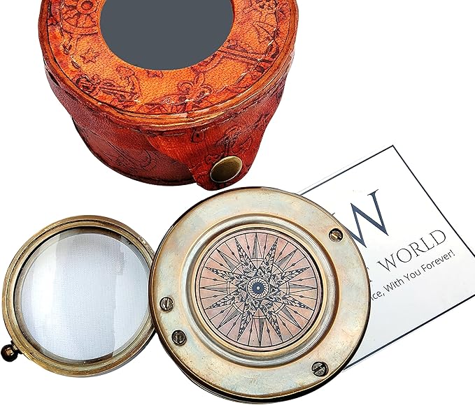 Military Metal Hiking Compass with Field Magnifying Glass