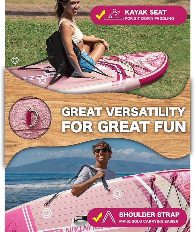 11'x34 Ultra Wide Paddleboard, Inflatable SUP&430lb Capacity for All Skill, Stand-up Paddle Board for Yoga/Family, EVA Deck, US Fin, High-Pressure Pump, 100L Bag, Safety Leash