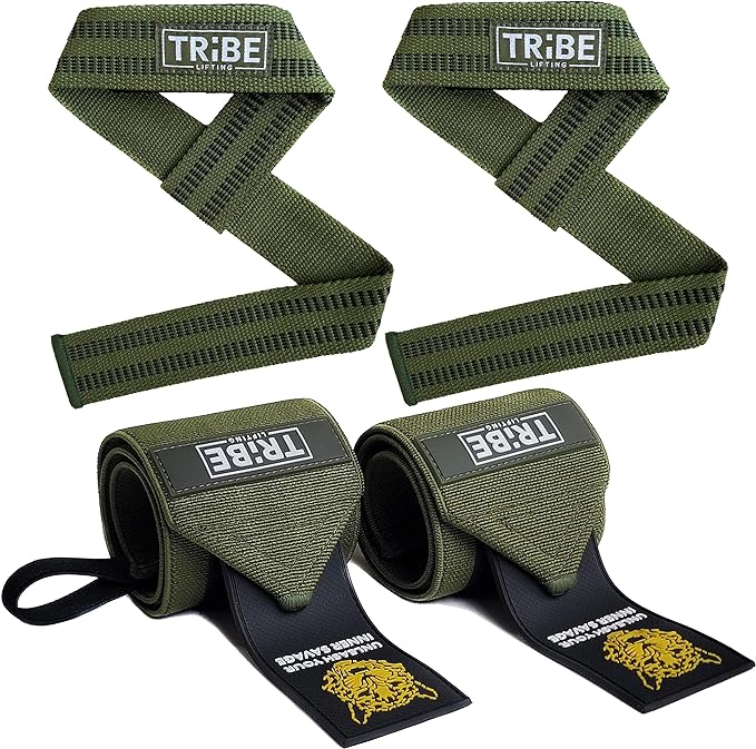 Heavy Duty Wrist Wraps and Lifting Straps - 21" Wrist Wraps for Weightlifting Men and 24" Wrist Straps for Weightlifting with Silicone Grip and Padding - Weight Lifting Wrist Wraps and Deadlift Straps