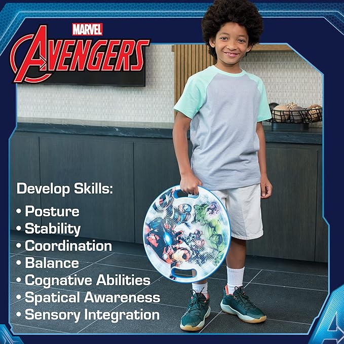 Marvel Avengers Exercise Balance Board, Kids Wobble Balancing Board Exerciser for Core Training, Blue, 15 Inch Diameter