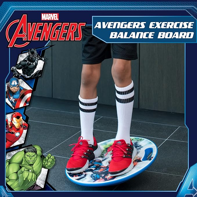 Marvel Avengers Exercise Balance Board, Kids Wobble Balancing Board Exerciser for Core Training, Blue, 15 Inch Diameter
