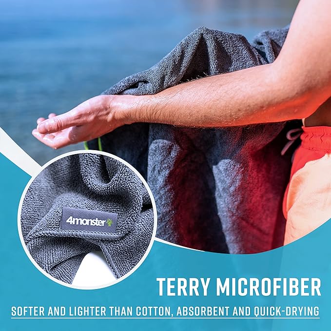 4Monster 4 Pack Microfiber Camping Towel Quick Dry