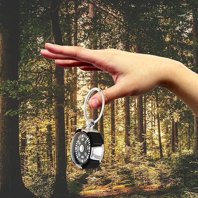 Mini Compass Keychain for Camping Climbing Hiking Traveling (2 Pack)