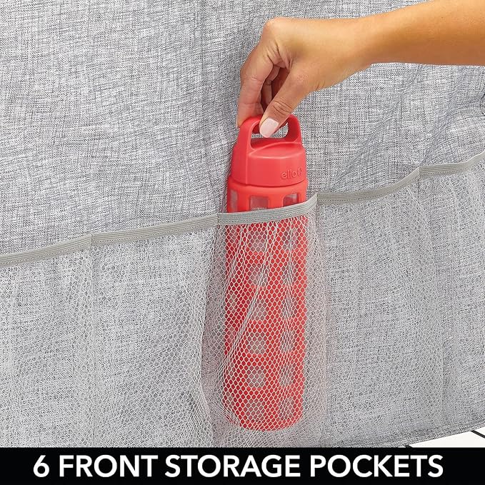 mDesign Sports Equipment Organizer Bin with Front Pockets