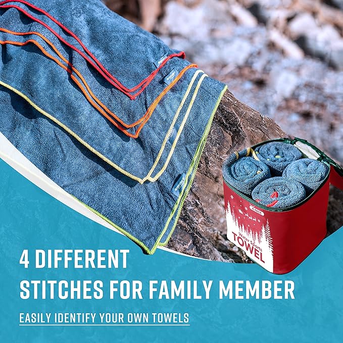 4Monster 4 Pack Microfiber Camping Towel Quick Dry