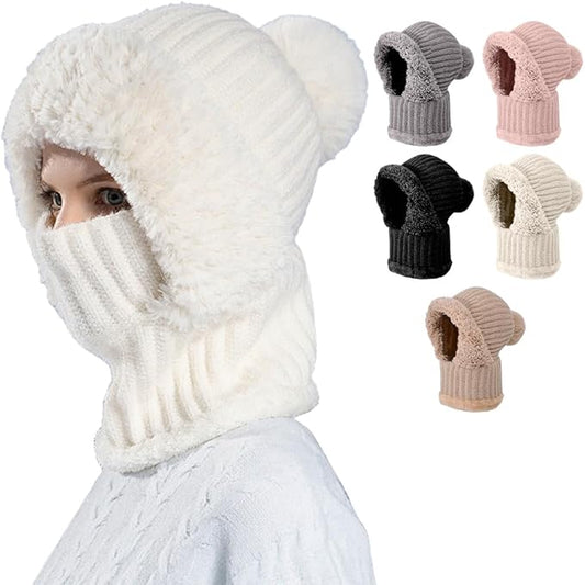 3 in 1 Beanie Hat with Scarf and Mask, Upgrade 3 in 1 Beanie Hat For Women, Fall Winter Warm Knitted Ski Scarf and Mask Set