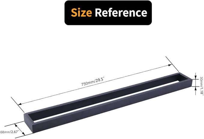 30-Inch Matte Black Single Towel Bar Rack 304 Stainless