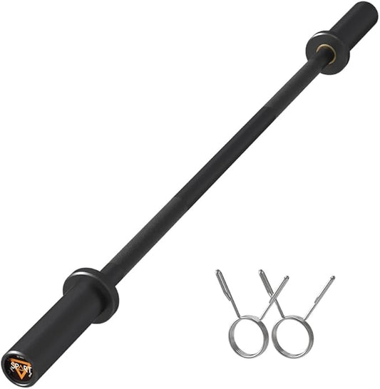 4FT Olympic Barbell Bar 47Inch Straight 2 Collars, 500Lbs Capacity 2 Inch