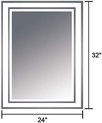 24 x 32 In Vertical LED Bathroom Silvered (C-N001)