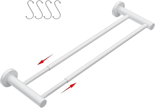 Adjustable Double Bath Towel Bar 16 to 27.6 Inch Kitchen,1" Tube