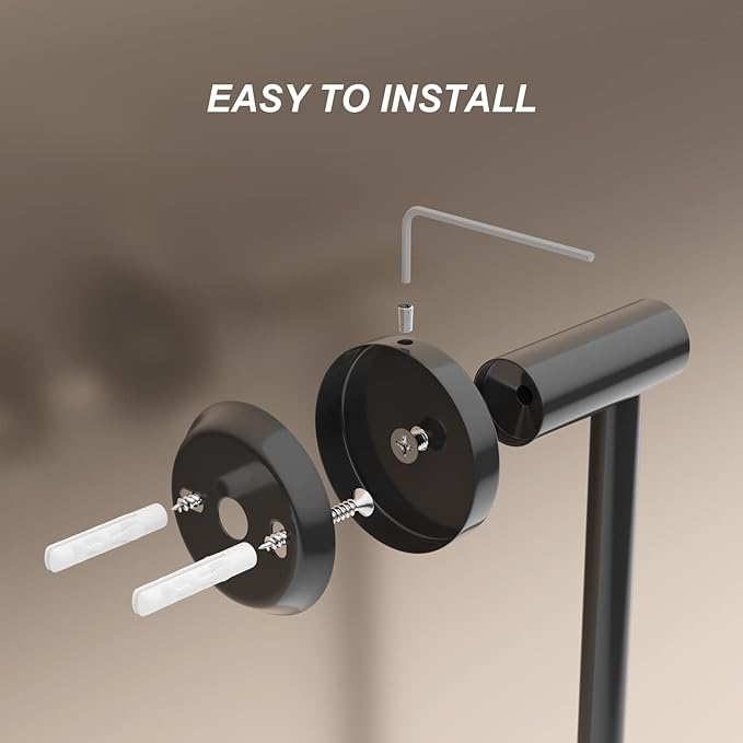 Adjustable Single Bath Towel Bar 16 to 27.6 Inch Washroom,1" Tube