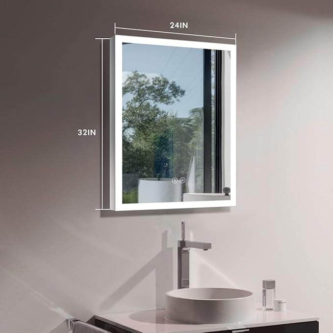 24 x 32 in LED Lighted Rectangle Bathroom (D123-2432B),C-N031