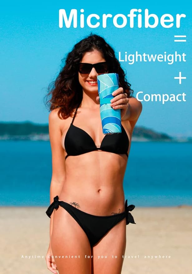 Microfiber Thin Lightweight Beach Towel Sand Free Quick