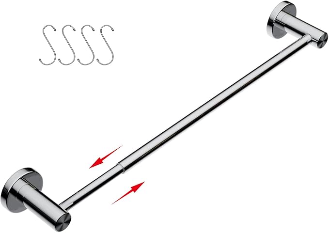 Adjustable Single Bath Towel Bar 16 to 27.6 Inch Kitchen,1" Tube