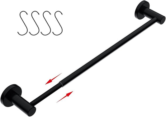 Adjustable Single Bath Towel Bar 16 to 27.6 Inch Washroom,1" Tube