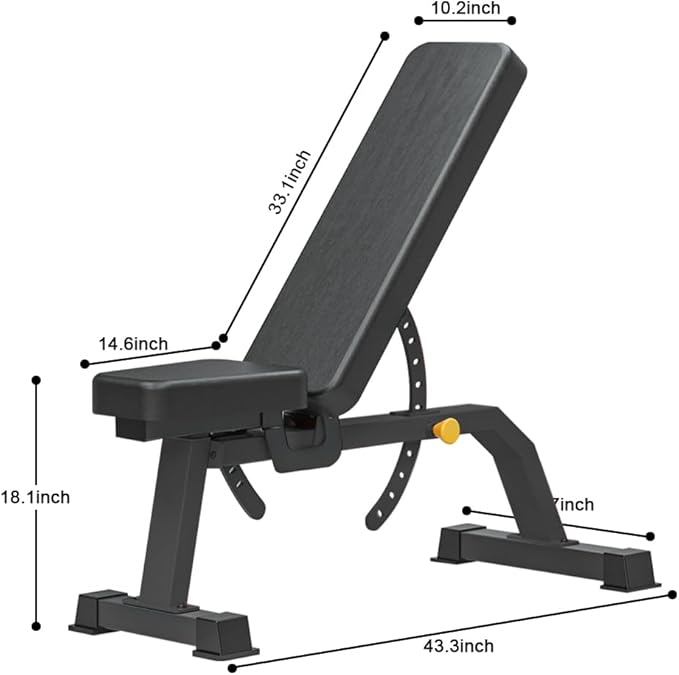 Adjustable Bench, Professional Weight Bench, Incline Flat Decline