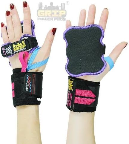 Grip Power Pads Wrist Wraps 2 Wraps for Weight Lifting Wrist Support Cotton Wraps Gym Bandage Straps for Men & Women Premium Quality & PRO Rubber