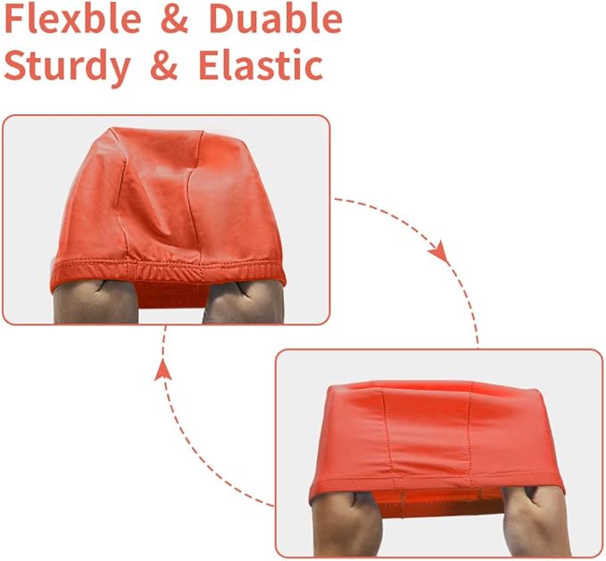 2pcs Cloth Swim Caps for Both Women & Men & Kids Fabric Durable Non-Waterproof Elastic Swimming Pool Cap Bathing Cap for Long and Short Hair