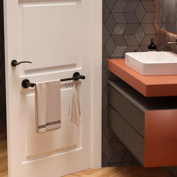 Adjustable Single Bath Towel Bar 16 to 27.6 Inch Washroom,1" Tube