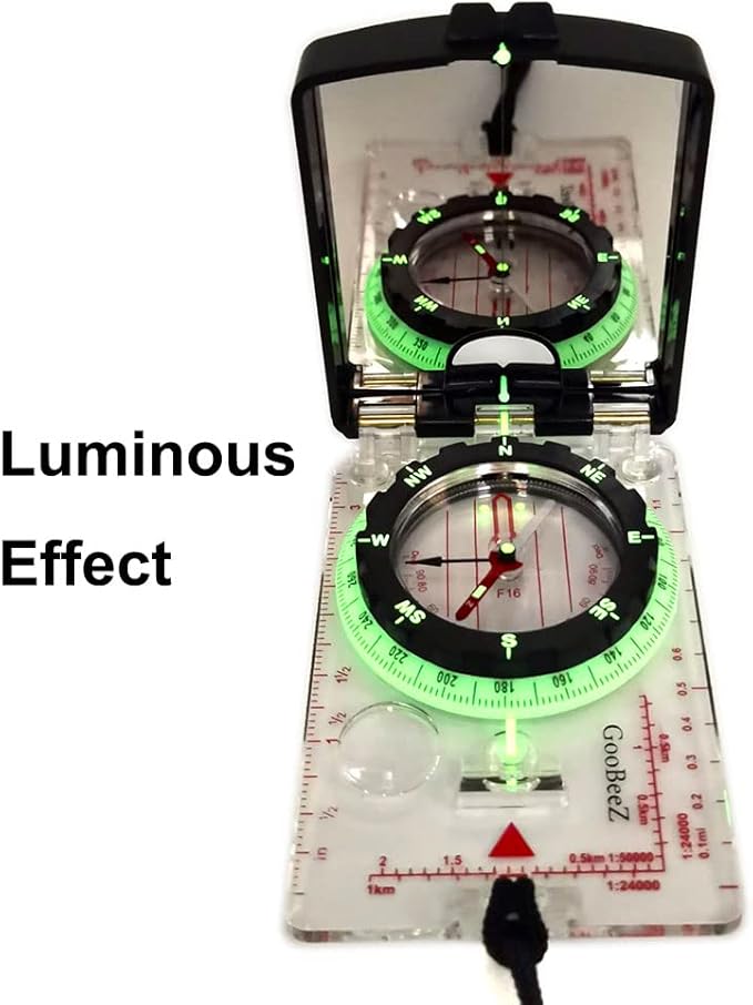 Map Baseplate Compass with Adjustable Declination Clinometer Magnifying