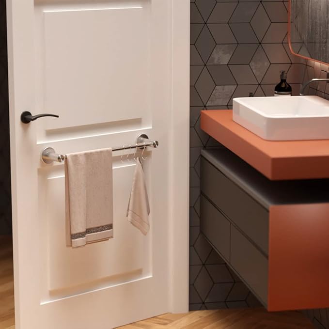 Adjustable Single Bath Towel Bar 16 to 27.6 Inch Kitchen,1" Tube